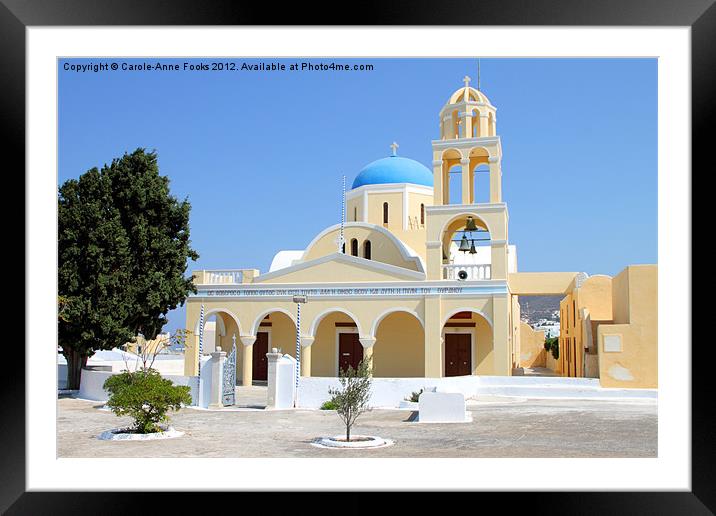 Church, Oia, Santorini, Greece Islands Framed Mounted Print by Carole-Anne Fooks