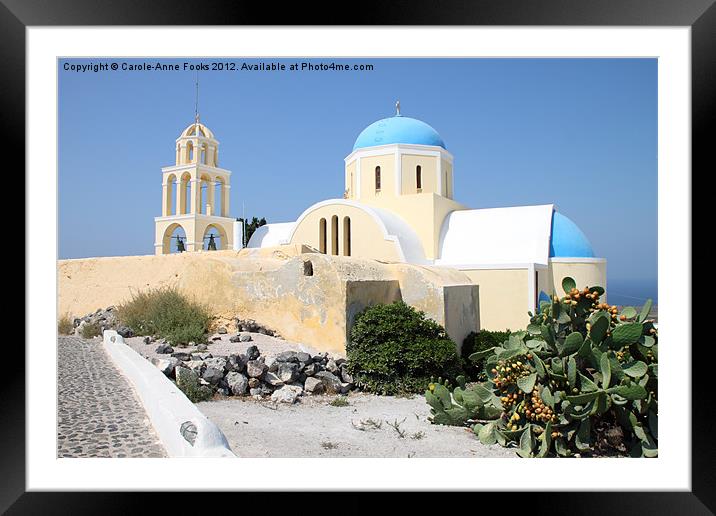 Church, Oia, Santorini, Greece Islands Framed Mounted Print by Carole-Anne Fooks