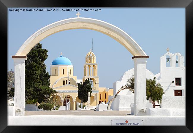 Church, Oia, Santorini, Greece Islands Framed Print by Carole-Anne Fooks