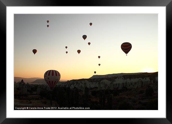 Ballooning Before Dawn Goreme Turkey Framed Mounted Print by Carole-Anne Fooks