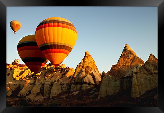Hot Air Balloons in Goreme Turkey Framed Print by Carole-Anne Fooks