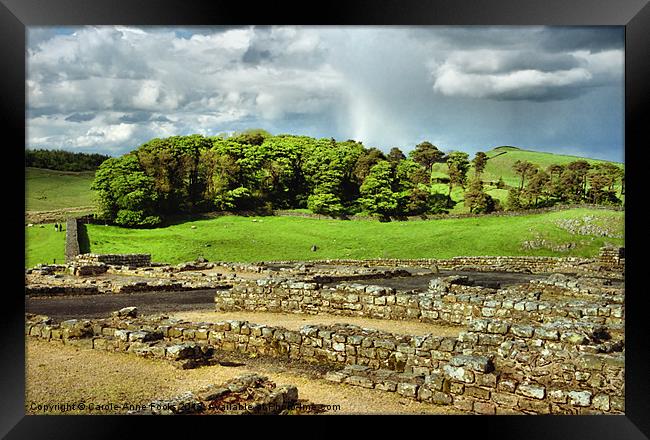 Fort Ruins Along Hadrians Wall Framed Print by Carole-Anne Fooks