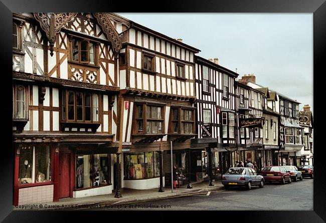 Ludlow Half Timbered Tudor Buildings Framed Print by Carole-Anne Fooks