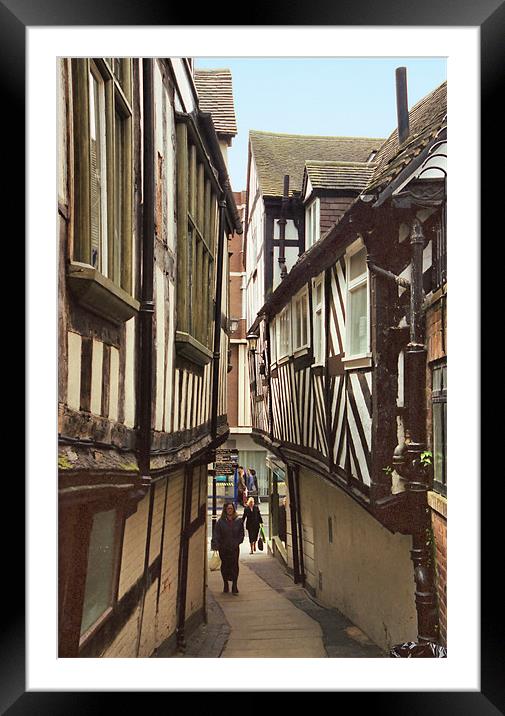 Streetscape Shrewsbury Framed Mounted Print by Carole-Anne Fooks