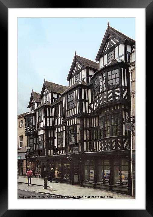 Shrewsbury Streetscape Framed Mounted Print by Carole-Anne Fooks