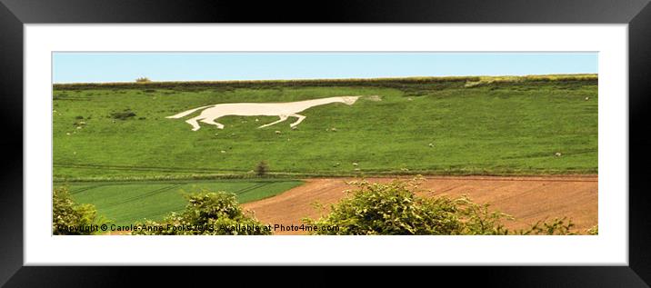 White horse at Devizes Framed Mounted Print by Carole-Anne Fooks
