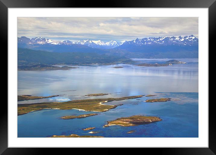 The Beagle Channel Aerial Framed Mounted Print by Carole-Anne Fooks