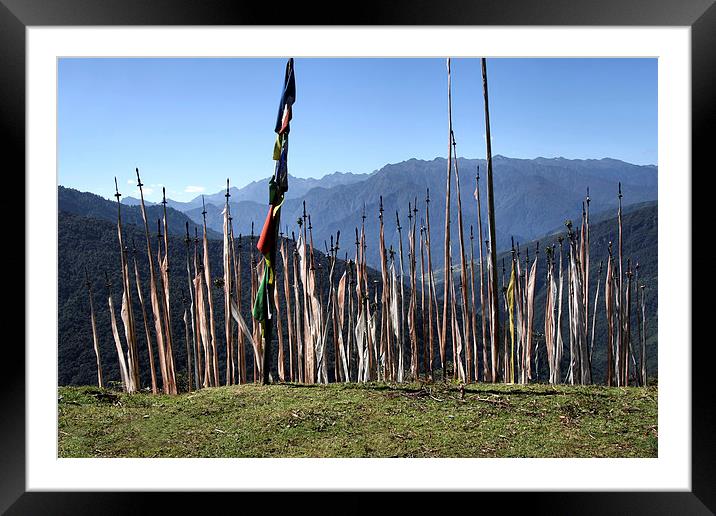 Prayer Flags in the Eastern Himalaya Framed Mounted Print by Carole-Anne Fooks