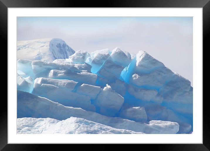 Iceberg Detail Cierva Cove, Antarctica Framed Mounted Print by Carole-Anne Fooks