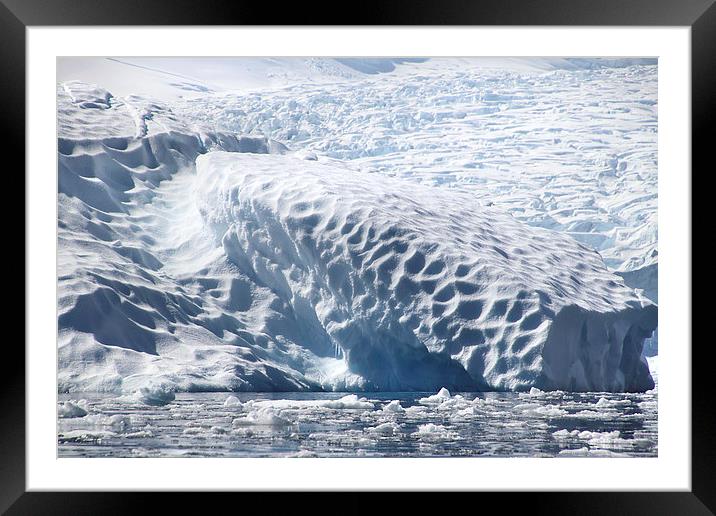 Glacier detail Cierva Cove Antarctica Framed Mounted Print by Carole-Anne Fooks