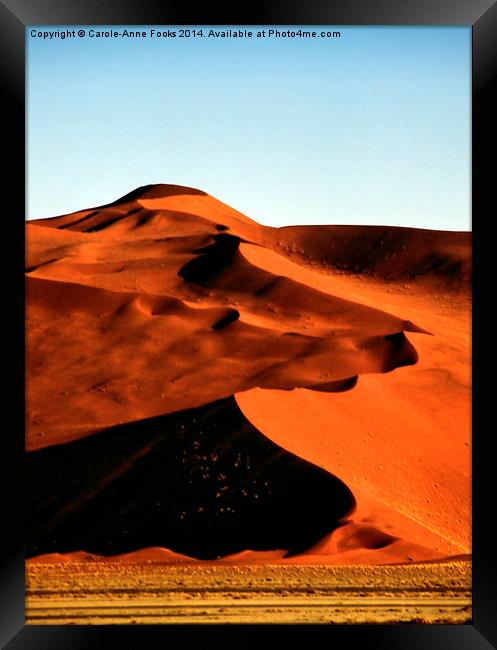 Dramatic Dunes, Namibia Framed Print by Carole-Anne Fooks