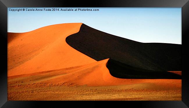 Red Sculptural Dune, Namibia Framed Print by Carole-Anne Fooks