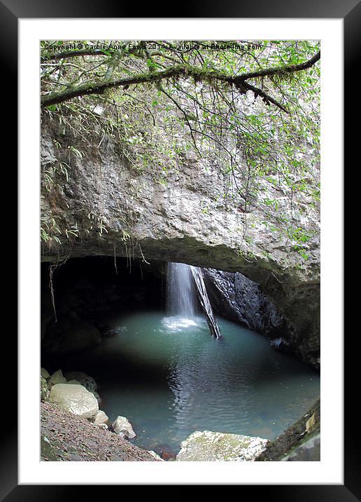  Natural Bridge & Waterfall Framed Mounted Print by Carole-Anne Fooks