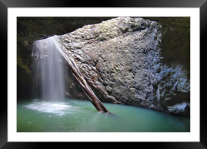   Natural Bridge & Waterfall Framed Mounted Print by Carole-Anne Fooks