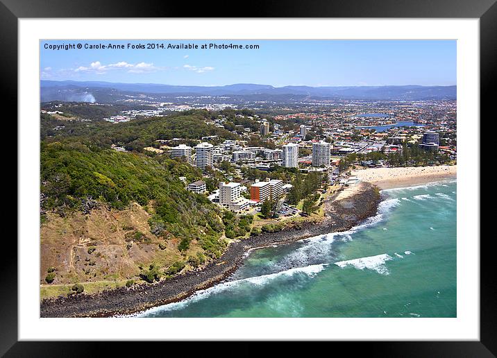   Burleigh Heads Gold Coast Framed Mounted Print by Carole-Anne Fooks