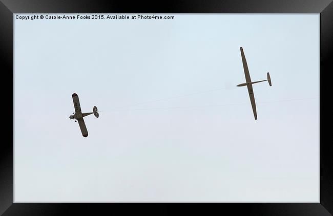  Glider Being Towed Into The Air Framed Print by Carole-Anne Fooks