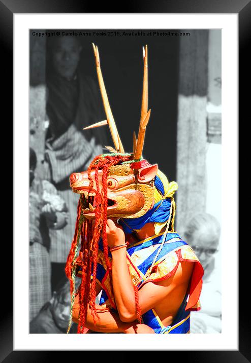  Masked Monk #5, Tashiling Festival, Eastern Himal Framed Mounted Print by Carole-Anne Fooks