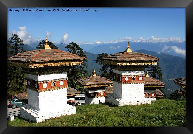 Memorial Site, Dochula Pass, Bhutan. Framed Print by Carole-Anne Fooks