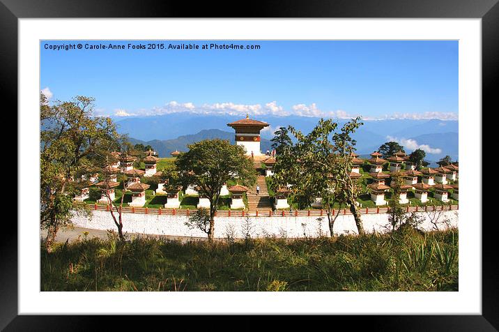   Chortens at the Druk Wangyal Khangzang, Bhutan Framed Mounted Print by Carole-Anne Fooks