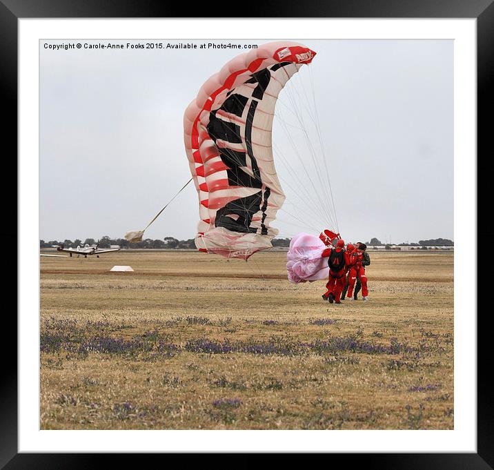  Army Red Beret Parachute Team Member Landing Framed Mounted Print by Carole-Anne Fooks
