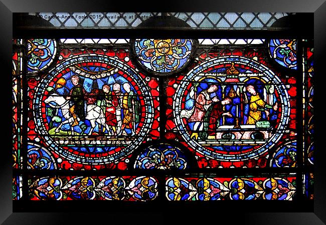 Stained Glass in Canterbury Cathedral Framed Print by Carole-Anne Fooks