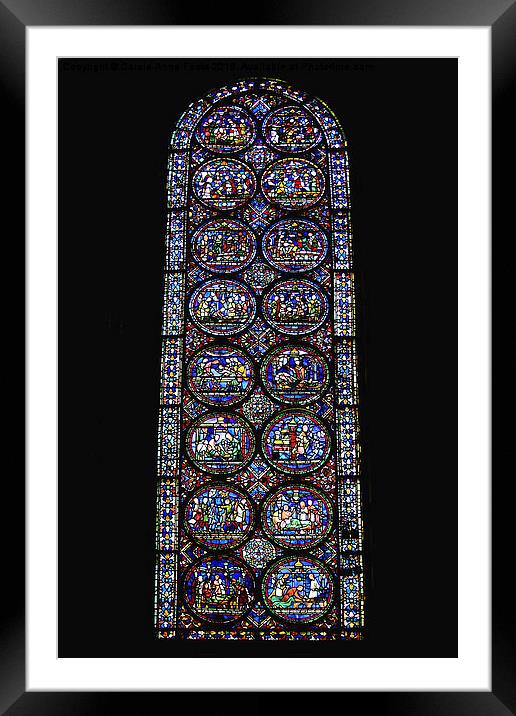  Stained Glass in Canterbury Cathedral Framed Mounted Print by Carole-Anne Fooks