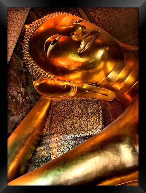  The Reclining Buddha, Wat Pho, Bangkok, Thailand  Framed Print by Carole-Anne Fooks