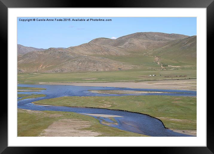   The River Kherlen, Mongolia Framed Mounted Print by Carole-Anne Fooks