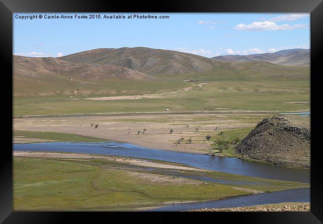  The River Kherlen, Mongolia Framed Print by Carole-Anne Fooks
