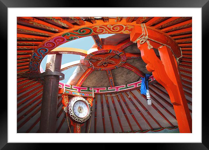   Mongolian Ger Interior Framed Mounted Print by Carole-Anne Fooks