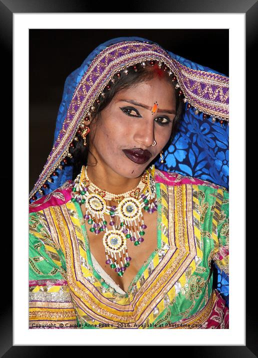 Portrait of a Dancer in Rajasthan, India Framed Mounted Print by Carole-Anne Fooks