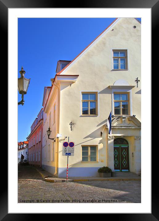 Medieval Street, Old Town, Tallinn, Estonia Framed Mounted Print by Carole-Anne Fooks