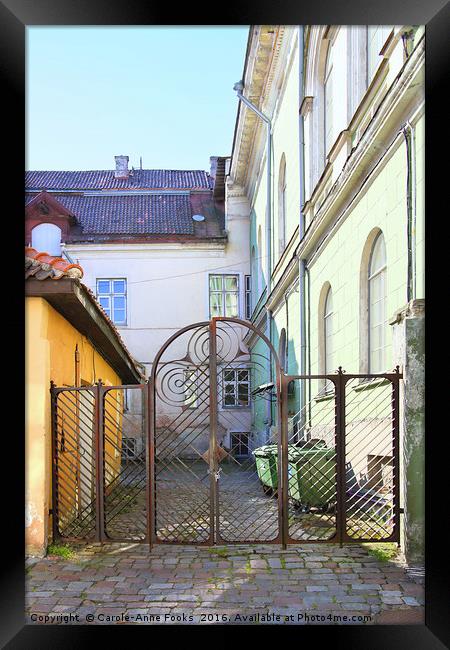 Medieval Street, Old Town, Tallinn, Estonia Framed Print by Carole-Anne Fooks