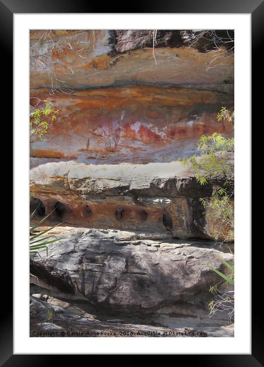 Aboriginal Rock Art Framed Mounted Print by Carole-Anne Fooks