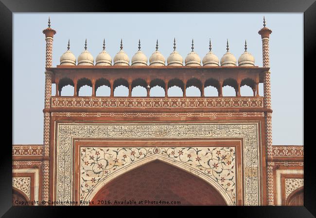 Gateway at the Taj Mahal Framed Print by Carole-Anne Fooks