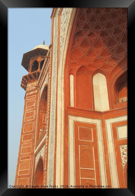 Gateway at the Taj Mahal Framed Print by Carole-Anne Fooks