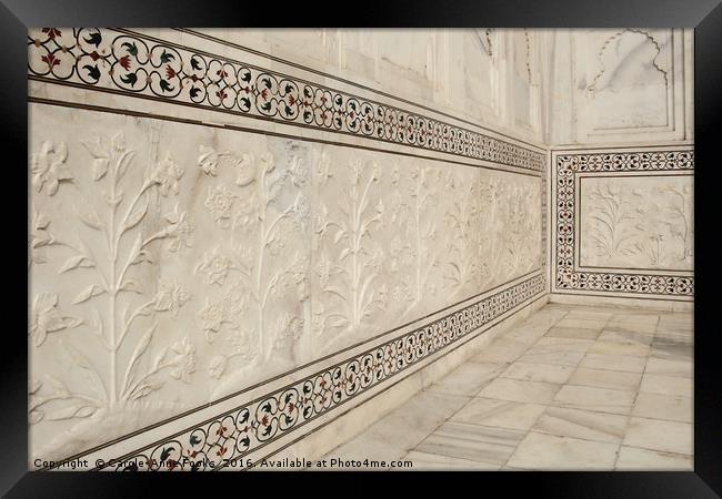 Taj Mahal Marble Inlay Framed Print by Carole-Anne Fooks