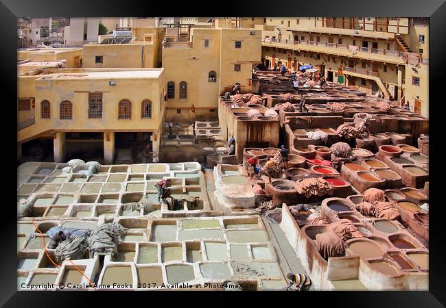 Leather Tannery Fes, Morocco Framed Print by Carole-Anne Fooks