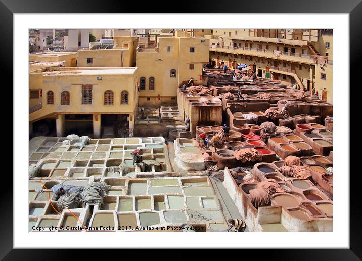 Leather Tannery Fes, Morocco Framed Mounted Print by Carole-Anne Fooks