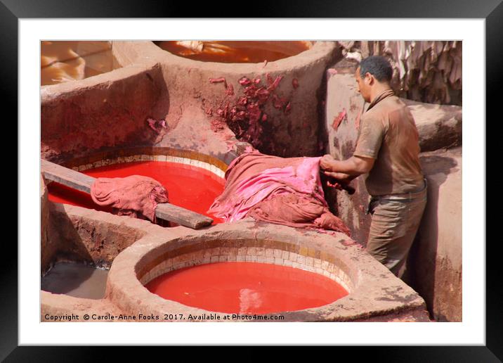 Leather Tannery in Fes Framed Mounted Print by Carole-Anne Fooks