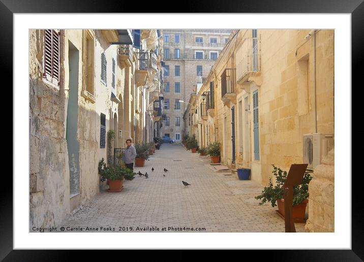Old Street, Valletta, Malta Framed Mounted Print by Carole-Anne Fooks