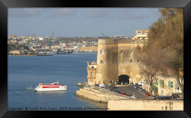 Grand Harbour, Valletta, Malta Framed Print by Carole-Anne Fooks