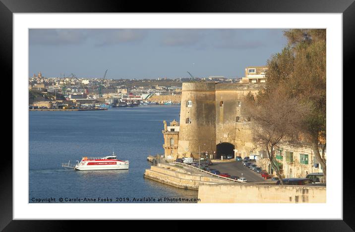 Grand Harbour, Valletta, Malta Framed Mounted Print by Carole-Anne Fooks