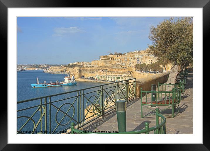 Grand Harbour, Valletta, Malta  Framed Mounted Print by Carole-Anne Fooks