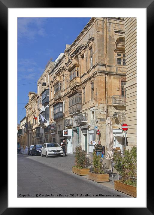 Old Street, Valletta, Malta  Framed Mounted Print by Carole-Anne Fooks