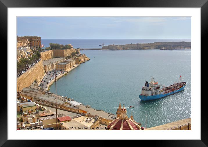 The Grand Harbour, Valletta, Malta  Framed Mounted Print by Carole-Anne Fooks