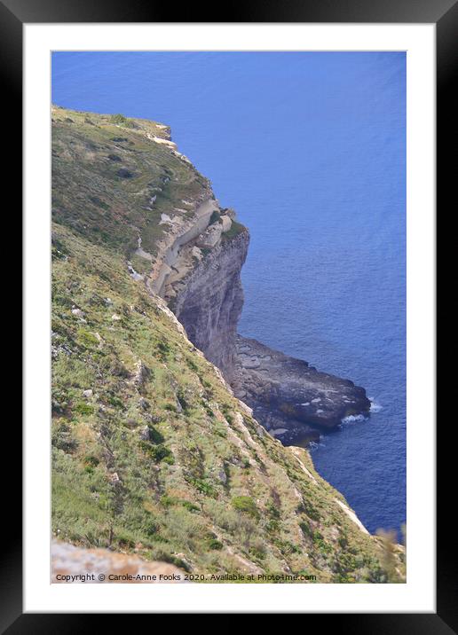 Dingli Cliffs, Malta. Framed Mounted Print by Carole-Anne Fooks