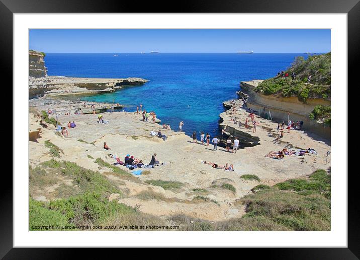 St. Peter's Pool , Malta. Framed Mounted Print by Carole-Anne Fooks