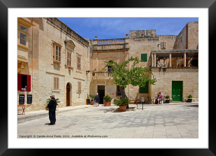 Small Square in Mdina, Malta Framed Mounted Print by Carole-Anne Fooks