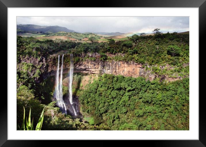 Chamarel Waterfall, Mauritius Framed Mounted Print by Carole-Anne Fooks